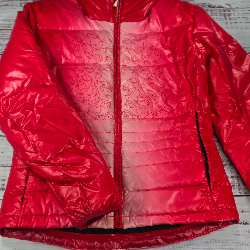 Volkl Puffer Jacket Kids Size 6 Red Goose Down Insulated Winter Coat Ski Outdoor